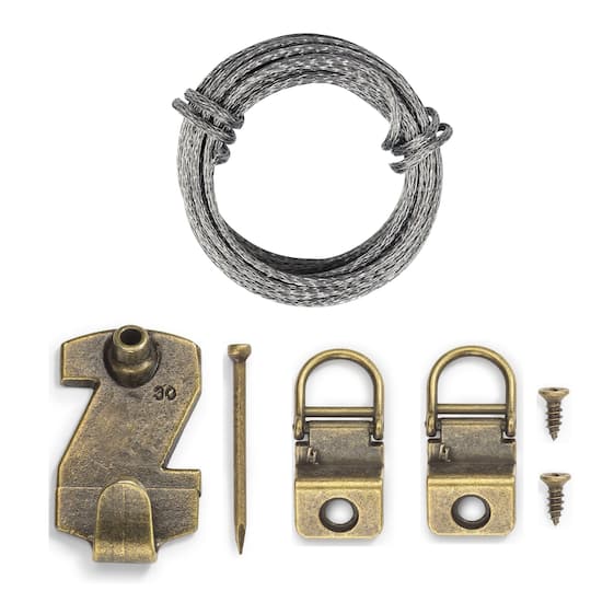24 Pack: Canvas Flat Mount Wire D-Ring Hanger Kit